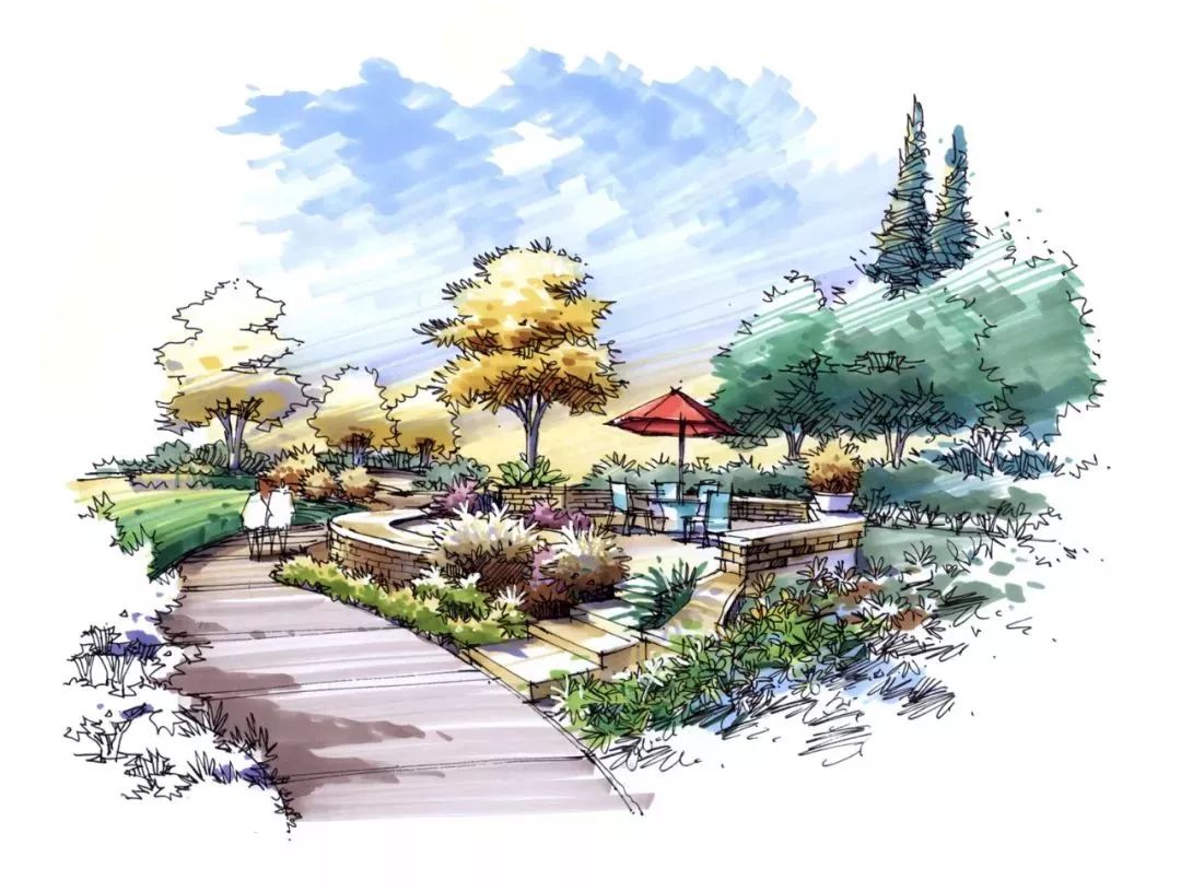 考研|100张景观手绘万能效果图(收藏)-景观设计-筑龙园林景观论坛