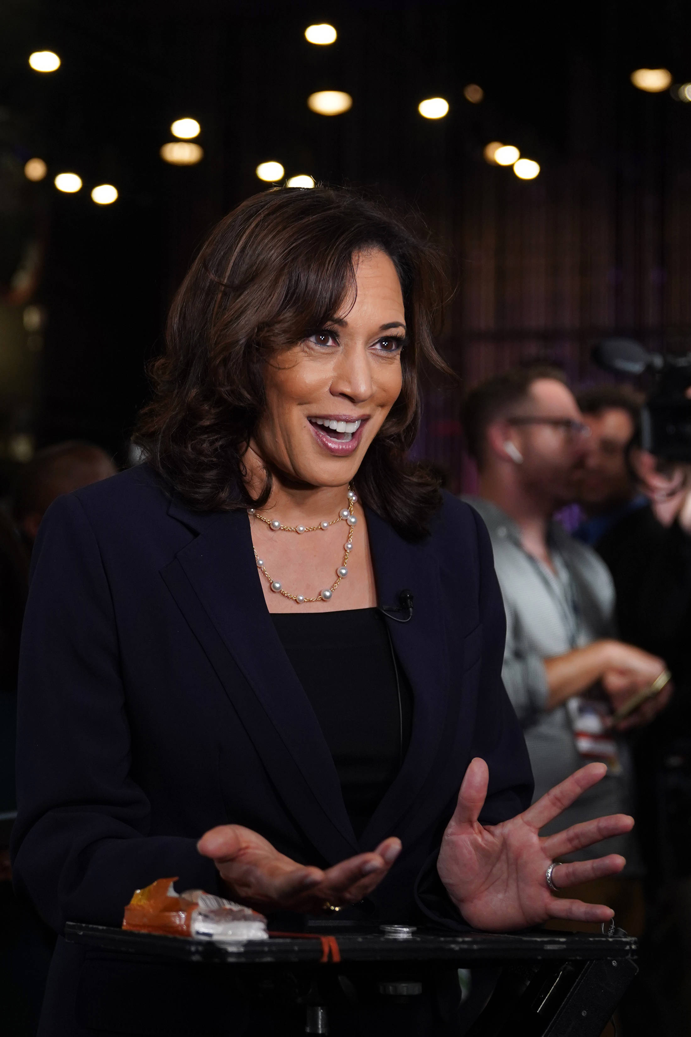 这是卡玛拉·哈里斯在美国佛罗里达州迈阿密参加2020年美国总统选举
