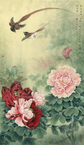 李晓明工笔牡丹作品分享