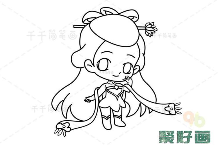 简单古代卡通公主怎么画简笔画
