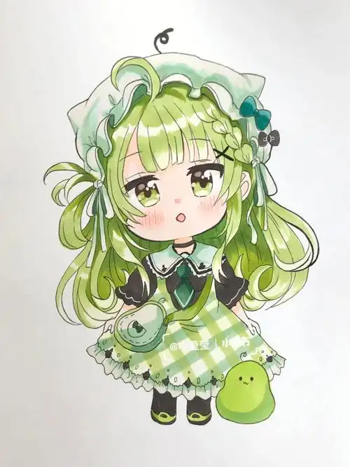 q版人物  #马克笔手绘  #动漫手绘  #马克笔儿童画  #素材分享 #画画