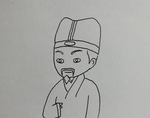 水浒传之吴用铅笔画简笔画绘画方法