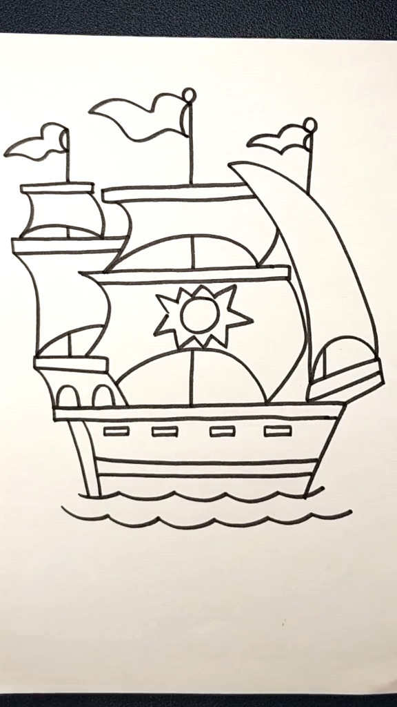 让我们一起快乐画画,简单易学的大船