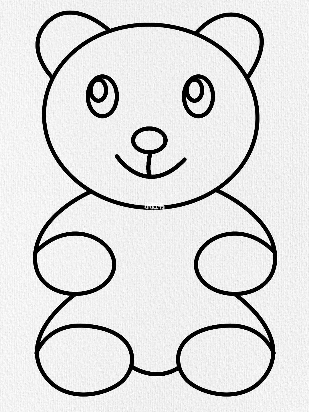 用一个椭圆和四个数字6画萌萌的小熊,这样画不好看你打我 #简笔画