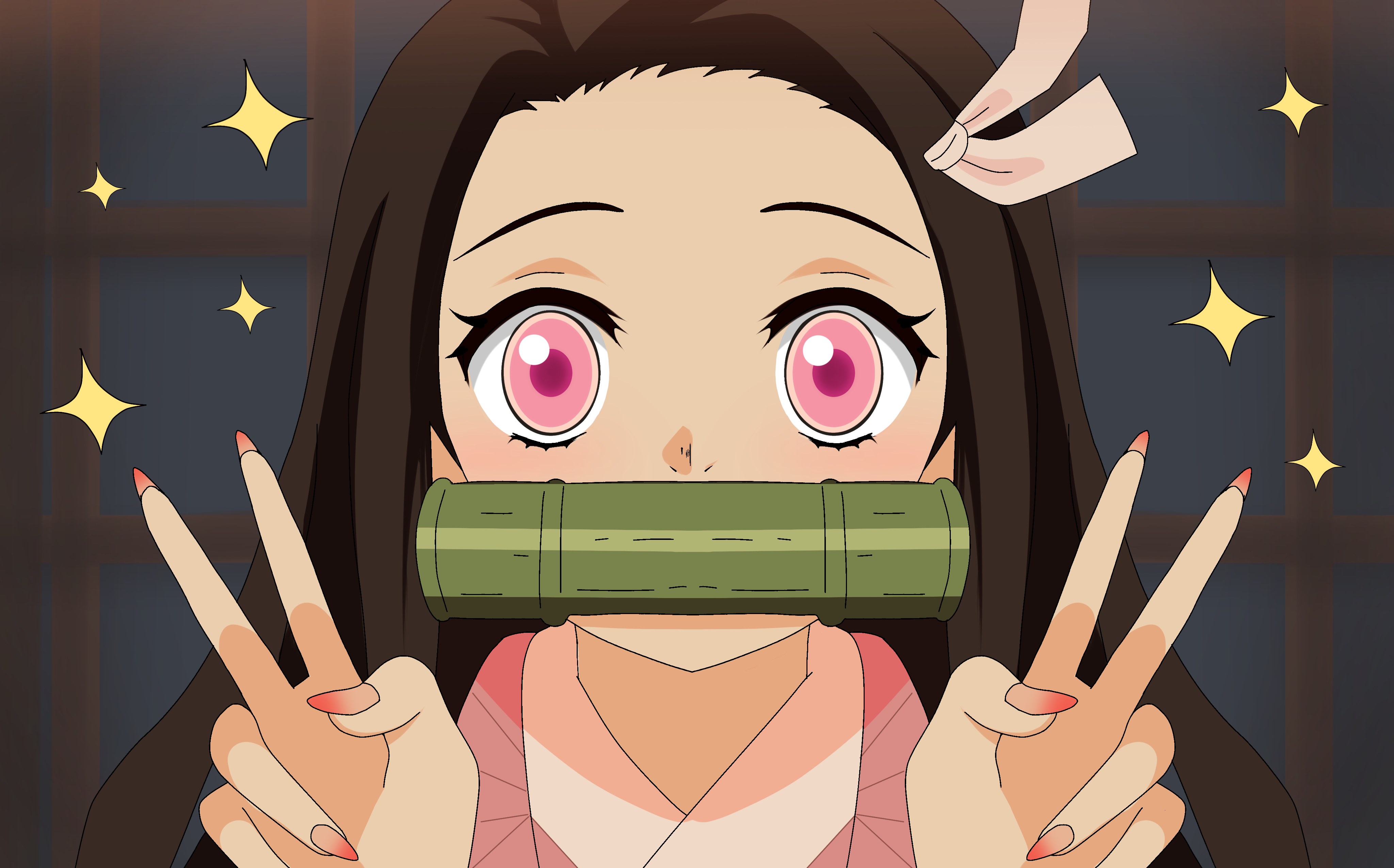 竈門禰豆子插画图片壁纸