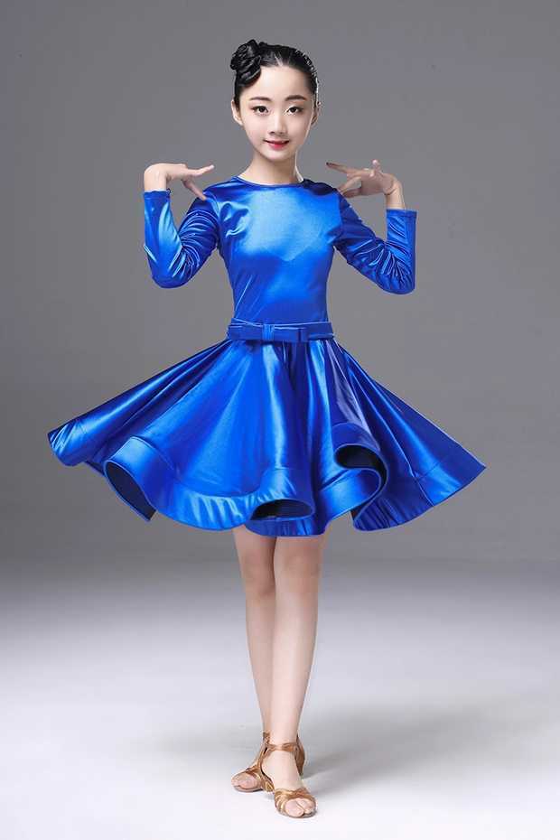 拉丁舞服装儿童女孩舞蹈服女童练功服比赛考级演出表演服舞蹈裙女