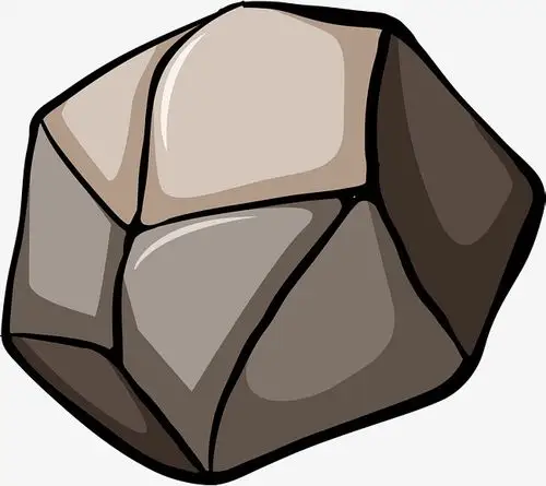 卡通绿色插画山脉石头石块植物元素