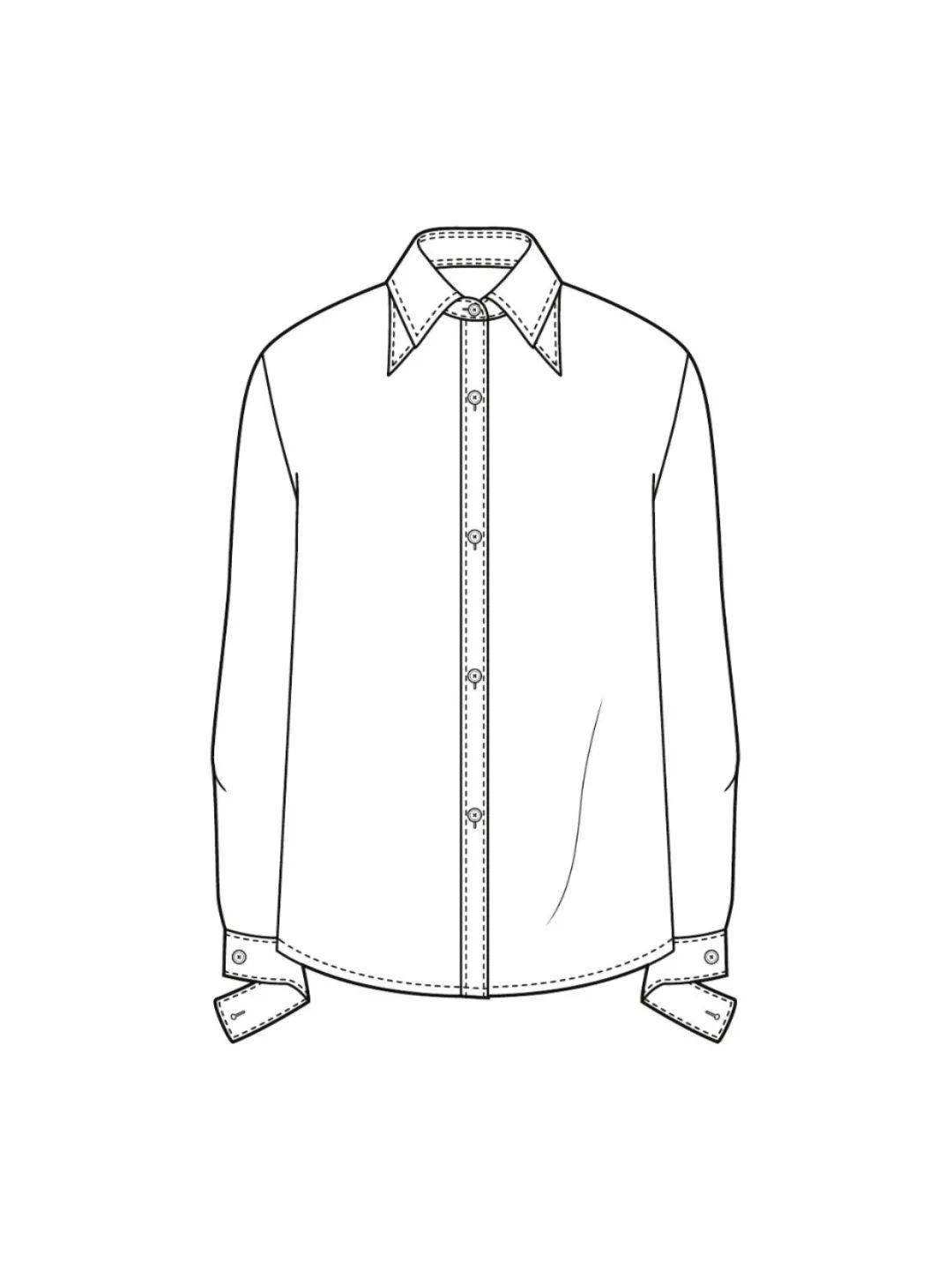 180款衬衫款式图大全服装平面款式图线稿