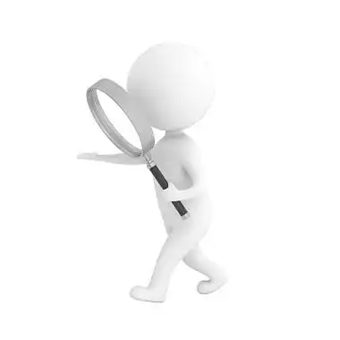 白色卡通3d立体拿放大境小人元素3d小人元素卡通人物思考的人物素材站