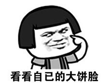 看看自己的大饼脸 - 吃吃吃,就知道吃.少吃一口会死啊!