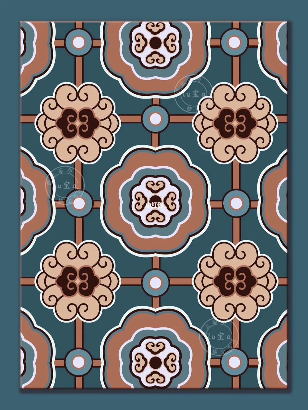 笔记灵感  #家纺  #印花  #中式花纹  #传统纹样  #四方连续纹样