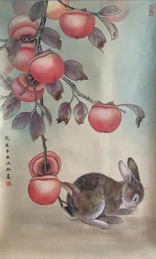 汪林工笔画-动物惟妙惟肖,葡萄晶莹剔透