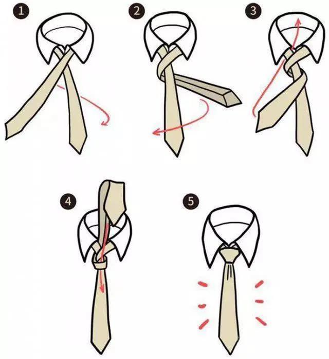 这样的温莎结系发是最经典的系法. 根据步骤一步一步就可以.