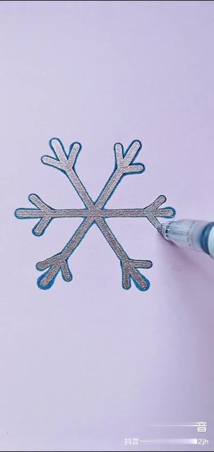 这样画雪花秒会雪花简笔画