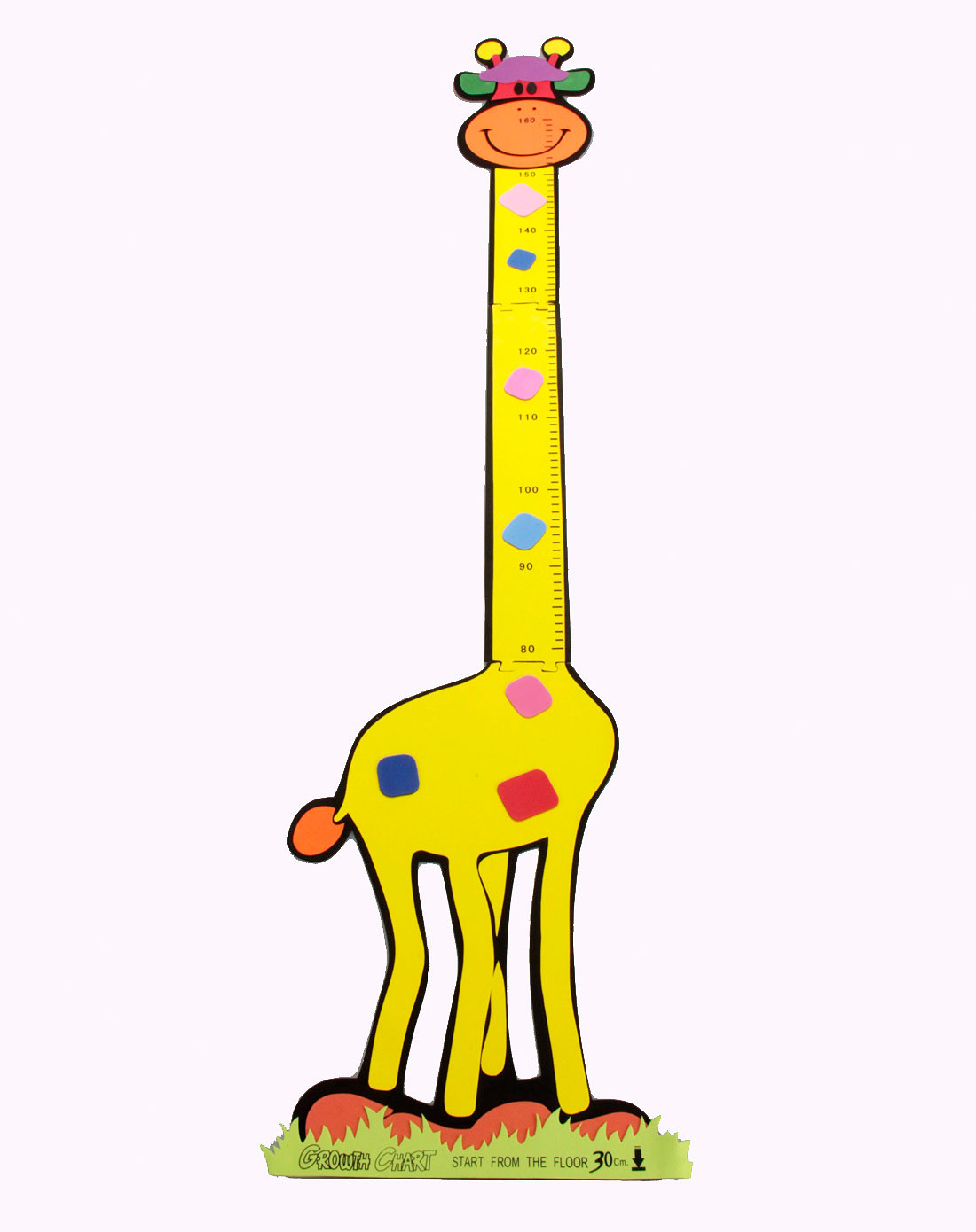 黄色卡通长颈鹿身高尺
