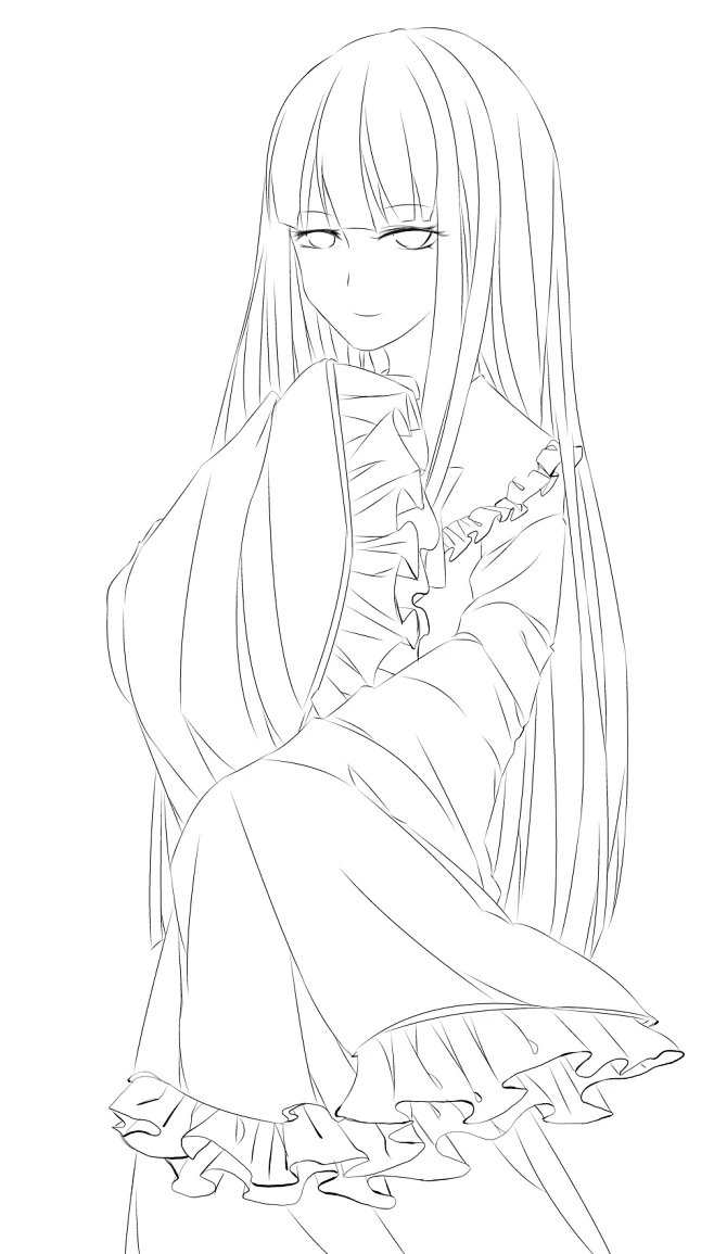 古风黑白纯线稿