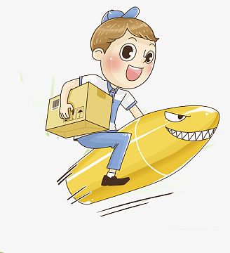 手绘卡通快递员素材_手绘卡通快递员图片元素-觅元素