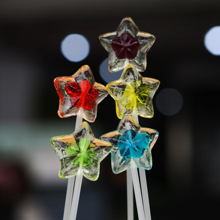 ecoro怡可诺 水晶长支花束棒棒糖星星形 节日礼物糖果 9g*10支