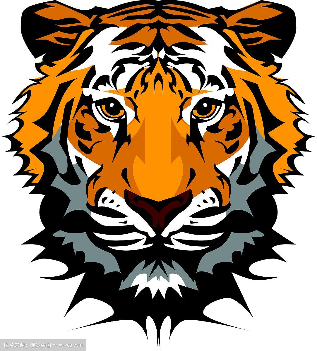 老虎头矢量图形吉祥物
