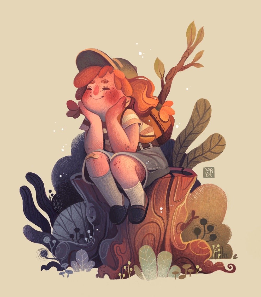 可爱灵动的童话风人物角色,画面恰到好处的质感看起来很舒适