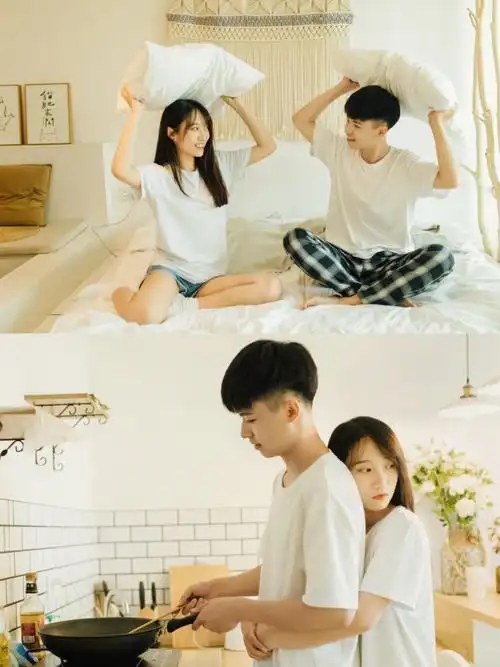 居家情侣写真拍照姿势参考日常生活感