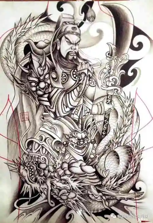 九素刺青纹身手稿第13期:史上最全满背手稿素材