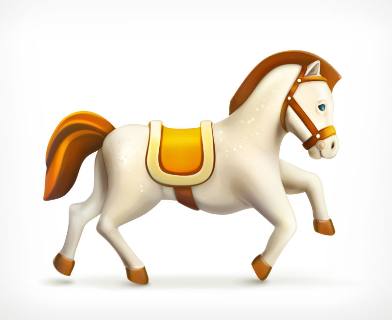 创意矢量卡通白马