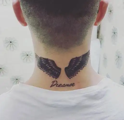 30款男性超帅气的黑灰色脖子纹身图案大全28