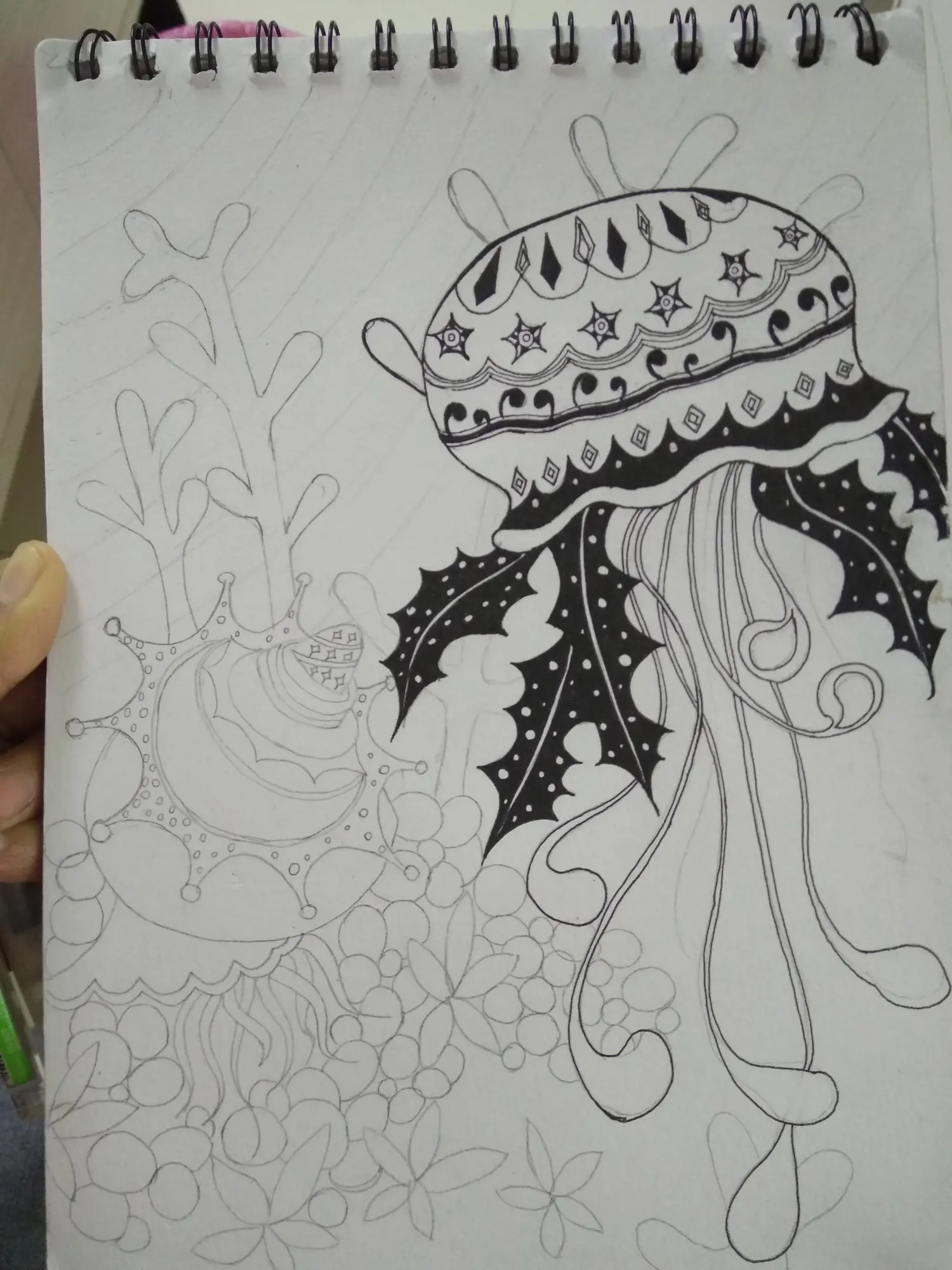 线描画海底世界