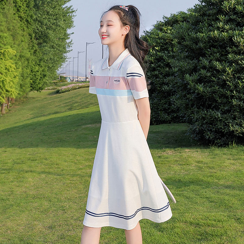 少女夏装连衣裙高中初中中学生女孩学院小清新中长连衣裙