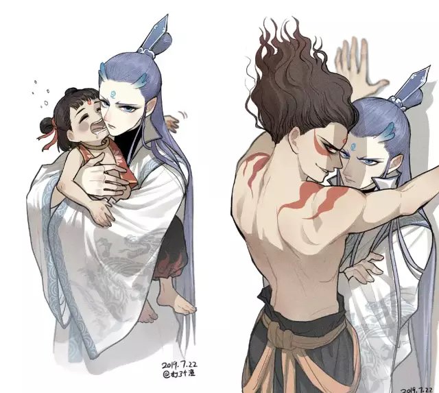 影片中,敖丙翩翩公子的形象与哪吒狂化后的邪魅狂暴的形象.