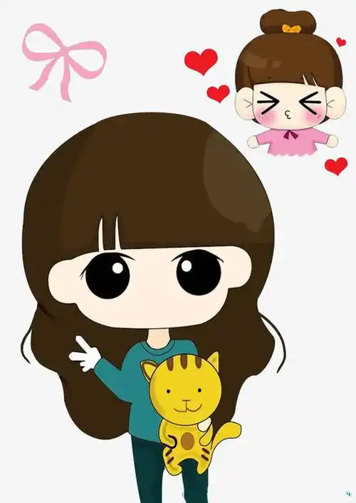 关键词 : 卡通,简笔,可爱的,小女孩,爱心,噘嘴,漂亮的