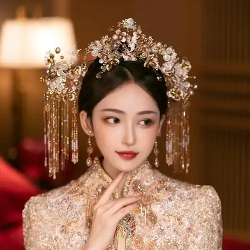 中式古装头饰秀禾服饰品龙凤大气古典古代结婚发饰