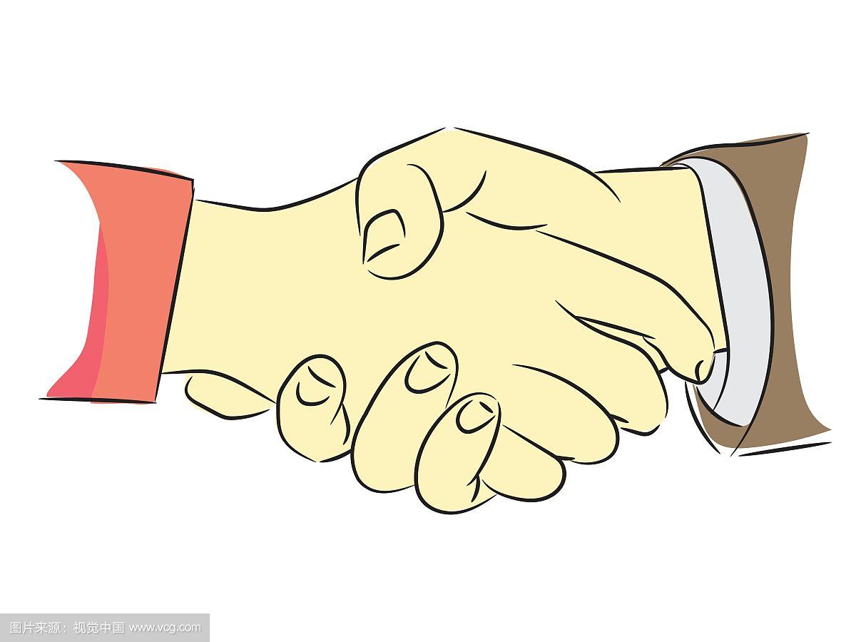 握手的插图,平面设计-矢量插图