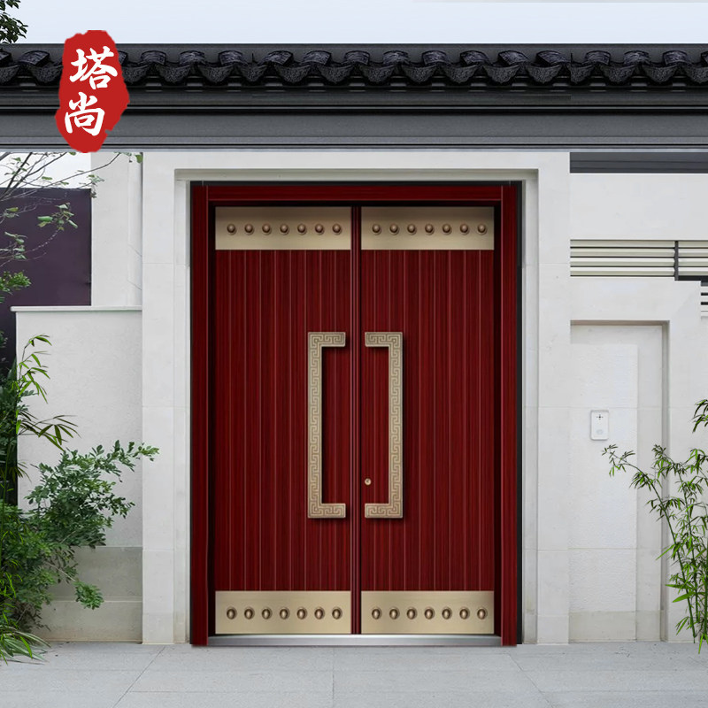 仿古中式农村自建建房别墅铜门院子入户乡村庭院门