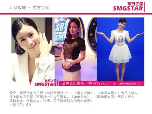 smg上海电视台主持人介绍及报价ppt