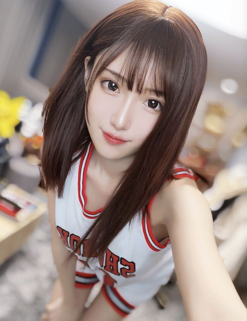 灌篮高手腐团cos赤木晴子外貌清纯似初恋道具篮球很关键