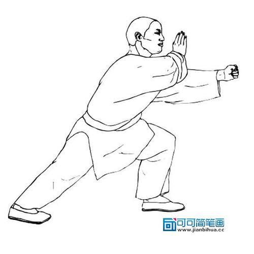 武术简笔画儿童简笔画之练习武术的小孩优质幼儿武术小人卡通小人简笔