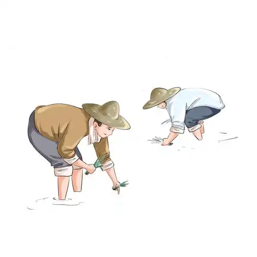 棕色春耕人物插秧元素gif动态图春耕元素gif卡通放风筝春天背景元素