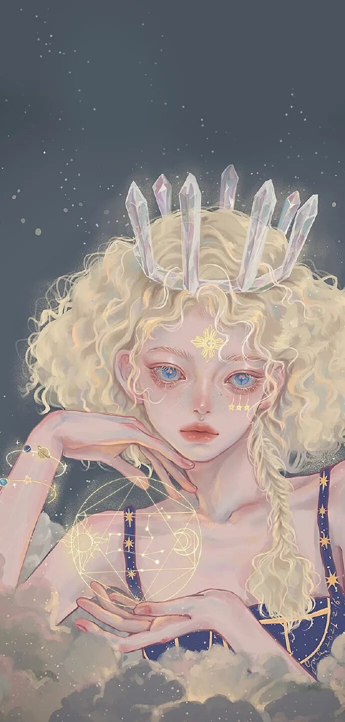 12星座少女插画壁纸