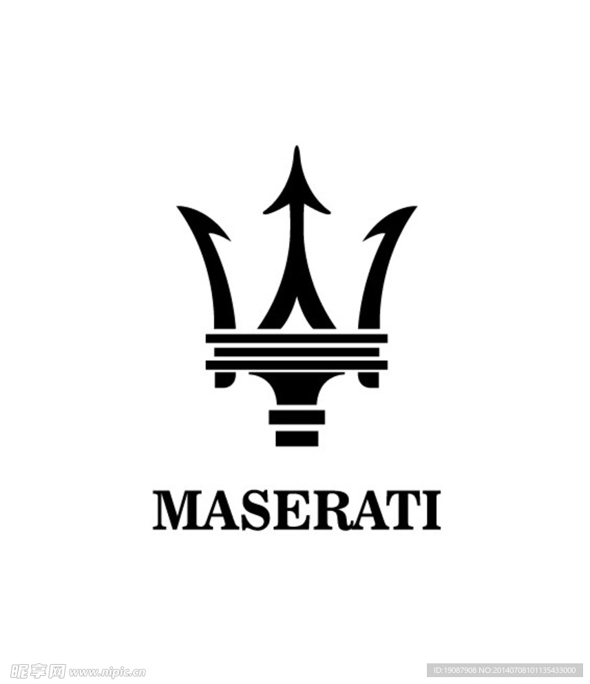 玛莎拉蒂标志反黑图片