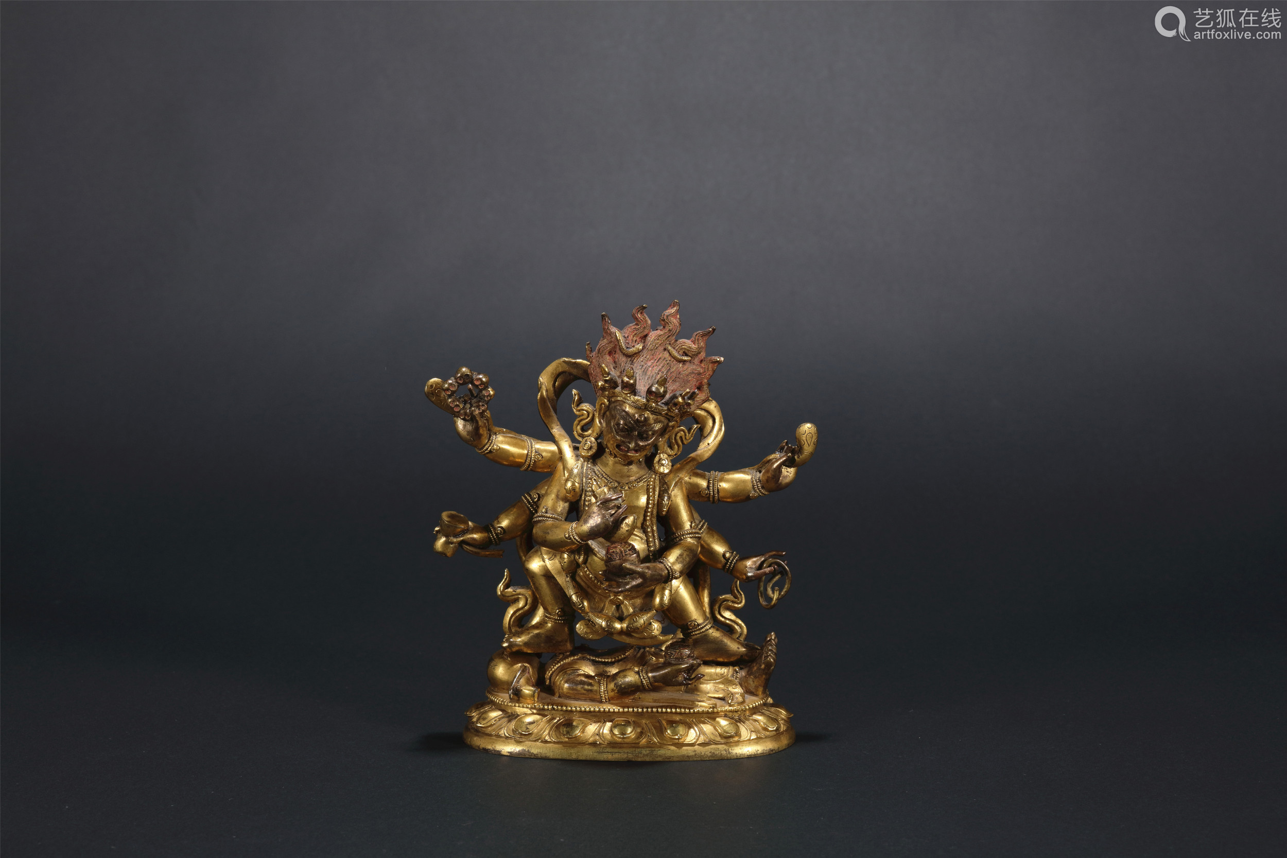 清68铜鎏金大威德金刚