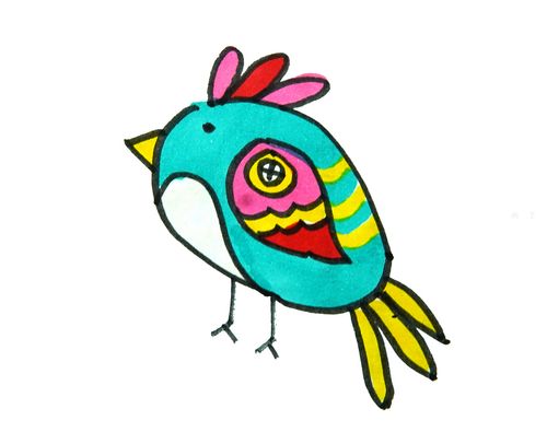 幼儿卡通动物系列简笔画怎么画色彩简笔画小鸟的画法
