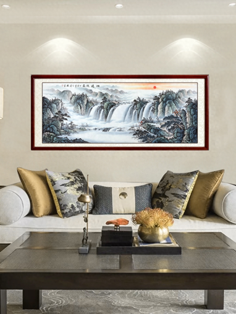 客厅北墙挂什么画最旺财,别选错!_瀑布_聚宝盆_财源
