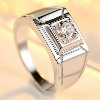 珠宝首饰>钻石>钻戒>甄熙(zhenxi)>甄熙pt950铂金钻戒男士戒指环18k50