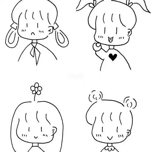 简笔画宝宝可爱的小女孩