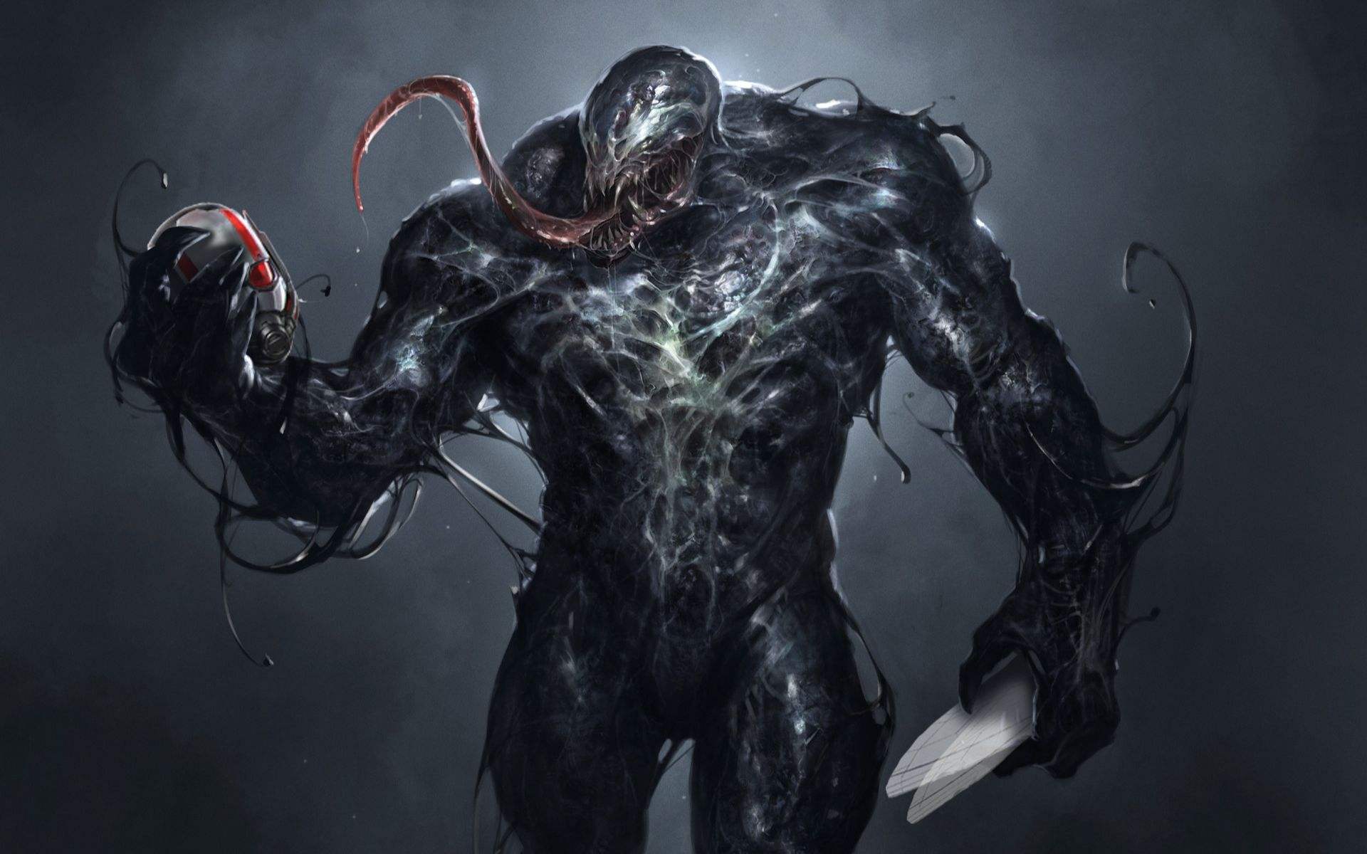 继续送上暗黑超级英雄插画之漫威毒液霸气桌面壁纸