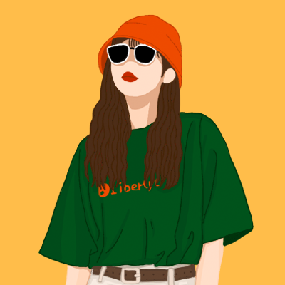 扁平手绘风时尚女生头像