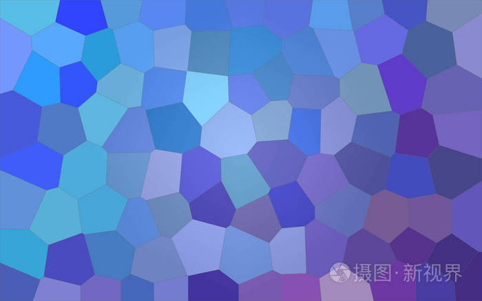蓝色和紫色明亮的大六角背景插图