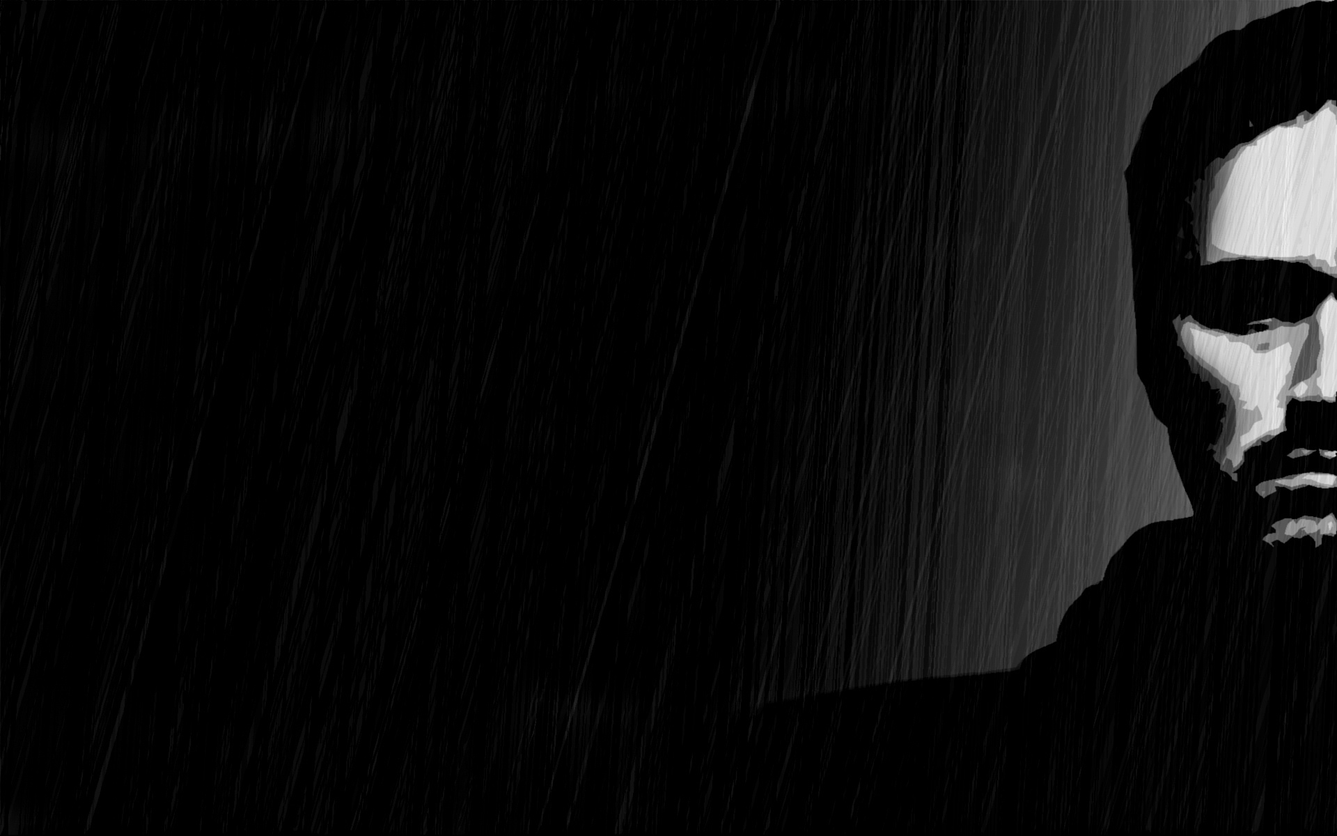 帅气黑白阴森黑衣人电脑桌面壁纸